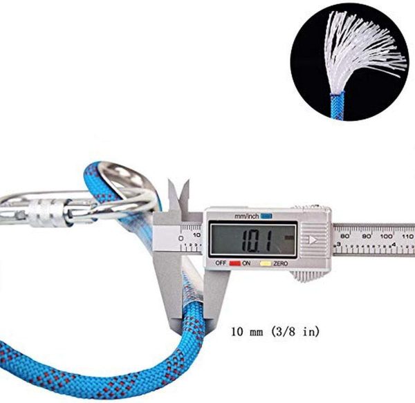 61-giovhEVL._AC_SL1200 Braided Polyester Arborist Rigging Rope (3/8 inch X 50 feet) High Strength Outdoor Rope for Rock Climbing Hiking Camping Swing, Blue/Red