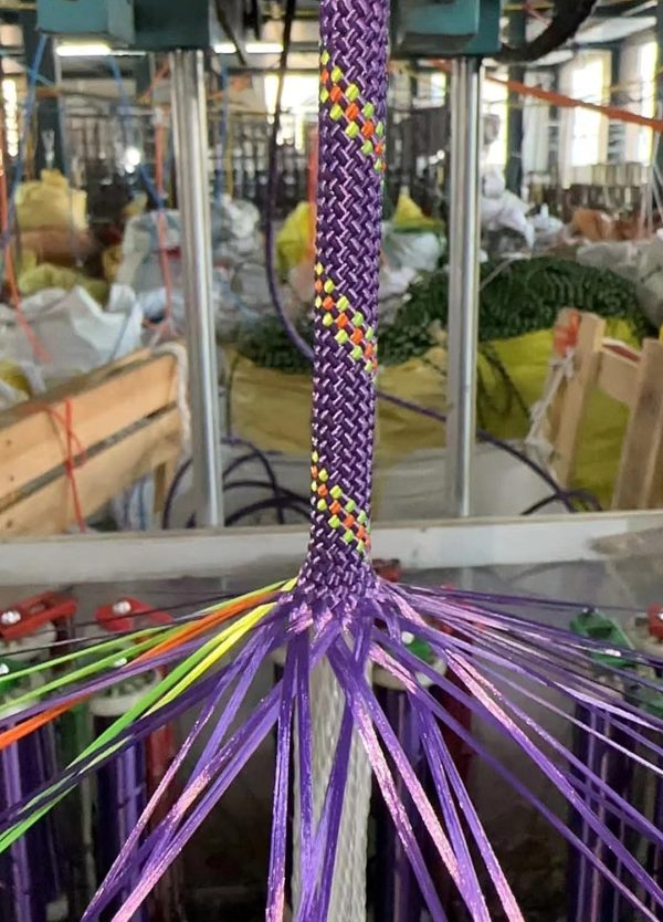 Braided Polyester Arborist Rigging Rope (3/8 inch X 100 feet) High Strength Outdoor Rope for Rock Climbing Hiking Camping Swing, Purple/Green/Orange