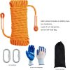Climbing Rope 8mm 65Ft (20m) Static Climbing Rope Outdoor Rock Climbing Rope Braided Polyester Static Rock Climbing Rope High Strength Outdoor Rope for Rappelling Rescue Rope Orange
