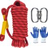 Climbing Rope 8mm 65Ft (20m) Static Climbing Rope Outdoor Rock Climbing Rope Braided Polyester Static Rock Climbing Rope High Strength Outdoor Rope for Rappelling Rescue Rope Orange