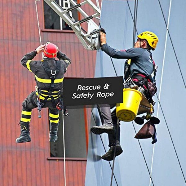 71Lfhw2w9UL._AC_SL1200 Braided Polyester Arborist Rigging Rope (3/8 inch X 100 feet) High Strength Outdoor Rope for Rock Climbing Hiking Camping Swing, Orange/Blue