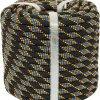71M4PC60TnL._AC_SL1200 Braided Polyester Arborist Rigging Rope (3/8 inch X 50 feet) High Strength Outdoor Rope for Rock Climbing Hiking Camping Swing, Black/Orange/Blue