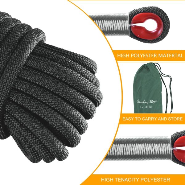 Climbing Rope, 12 mm Static Climbing Rope, 32FT(10M) 65FT(20M) 100FT(30M) 164FT(50M) Outdoor Rock Climbing Rope, Escape Rope, Rappelling Rope, Fire Rescue Parachute Rope