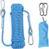 Outdoor Climbing Rope 10MM Diameter 10M(32ft) 20M(64ft) Static Rock Climbing Rope,Tree Climbing Rappelling Rope,Escape Nylon Rope,Ice Climbing Equipment Fire Rescue Parachute Rope with 2 Steel Hooks