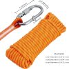 Climbing Rope 8mm 65Ft (20m) Static Climbing Rope Outdoor Rock Climbing Rope Braided Polyester Static Rock Climbing Rope High Strength Outdoor Rope for Rappelling Rescue Rope Orange