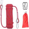 Outdoor Climbing Rope 10MM Diameter 10M(32ft) 20M(64ft) Static Rock Climbing Rope,Tree Climbing Rappelling Rope,Escape Nylon Rope,Ice Climbing Equipment Fire Rescue Parachute Rope with 2 Steel Hooks