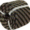 71cPpEnzMLL._AC_SL1200 Braided Polyester Arborist Rigging Rope (3/8 inch X 50 feet) High Strength Outdoor Rope for Rock Climbing Hiking Camping Swing, Black/Orange/Blue