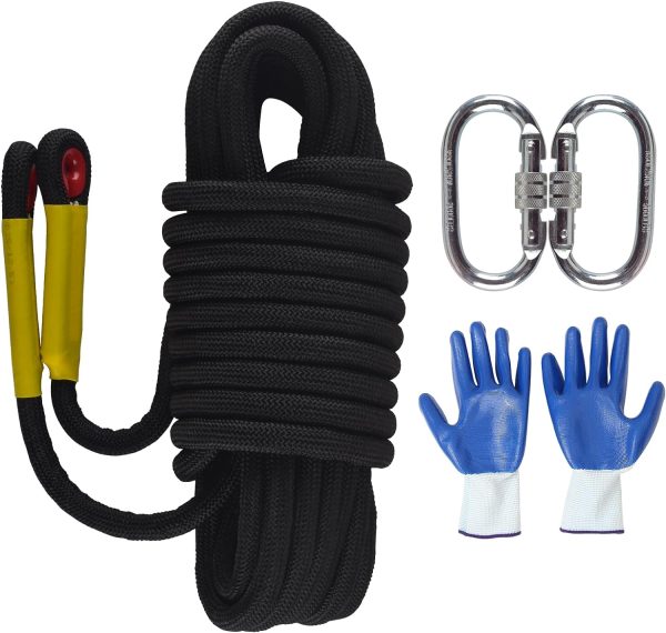 Climbing Rope 8mm 65Ft (20m) Static Climbing Rope Outdoor Rock Climbing Rope Braided Polyester Static Rock Climbing Rope High Strength Outdoor Rope for Rappelling Rescue Rope Orange