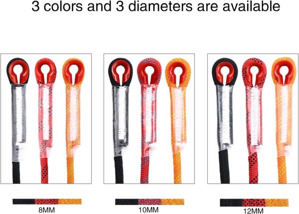 Climbing Rope 8mm 65Ft (20m) Static Climbing Rope Outdoor Rock Climbing Rope Braided Polyester Static Rock Climbing Rope High Strength Outdoor Rope for Rappelling Rescue Rope Orange