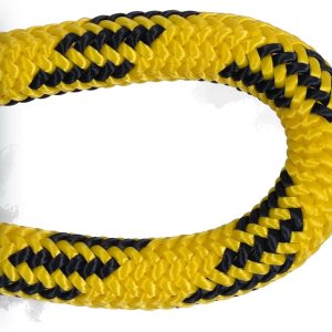 71qelzNHikL._AC_SL1500 24-Strand 7/16 in (11 mm) -24™ Arborist Rope - 5,400 lb MBS - Static Climbing Rope - Lightweight - Arborist - 120 Ft - Tight Spliced Eye - Yellow Black