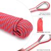 Outdoor Climbing Rope 10MM Diameter 10M(32ft) 20M(64ft) Static Rock Climbing Rope,Tree Climbing Rappelling Rope,Escape Nylon Rope,Ice Climbing Equipment Fire Rescue Parachute Rope with 2 Steel Hooks