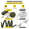 VEVOR Vertical Lifeline Assembly, 0.55'' x 100' Fall Protection Rope with 30 KN Breaking Tension, Polyester Roofing Rope with Steel Snap Hooks, Rope Grab, and Shock Absorber, ANSI Compliant