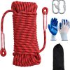 Climbing Rope 8mm 65Ft (20m) Static Climbing Rope Outdoor Rock Climbing Rope Braided Polyester Static Rock Climbing Rope High Strength Outdoor Rope for Rappelling Rescue Rope Orange