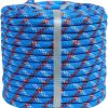 Braided Polyester Arborist Rigging Rope (3/8 inch X 100 feet) High Strength Outdoor Rope for Rock Climbing Hiking Camping Swing, Purple/Green/Orange