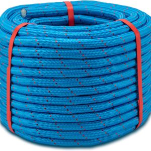 Braided Polyester Rope - 1/2 in x 125 ft Strong Arborist Rigging Rope High Strength Polyester Rope No-Stretch Rope for Climbing Tree Swing Pulling Sailing 8400 Lbs Breaking Strength(Blue)