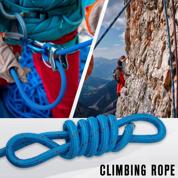 81DPlJTRvwL._AC_SL1500 Braided Polyester Rope - 1/2 in x 125 ft Strong Arborist Rigging Rope High Strength Polyester Rope No-Stretch Rope for Climbing Tree Swing Pulling Sailing 8400 Lbs Breaking Strength(Blue)