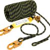 VEVOR Climbing Rope, Fall Protection Safety Rope, 25 50 100 150ft Vertical Tree Stand safety Rope Line Kit Safety Harness for Roofing Work with Alloy Steel Rope Grab, Two Snap Hooks, Shock Absorber