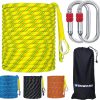 8MM Climbing Rope, 32ft/65ft/98ft/165ft/246ft High Strength Outdoor Safety Static Rock Climbing Rope, Escape Rope, Rappelling Rope, Fire Rescue Parachute Rope