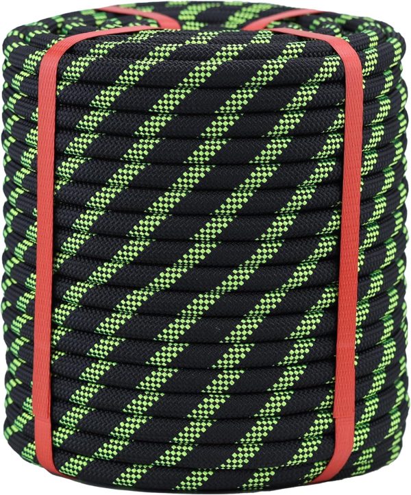 Double Braid Arborist Rope(1/2 in x 150ft) Arborist Rigging Polyester Rope - 48 Strand Rope Swing for Tree Bull Rope for Diverse Outdoor Applications Construction, Climbing, Swing, Sailing