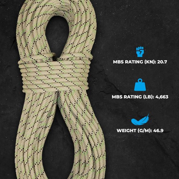 Heavy-Duty Canyoneering Gear, 50 Feet, Neon Green