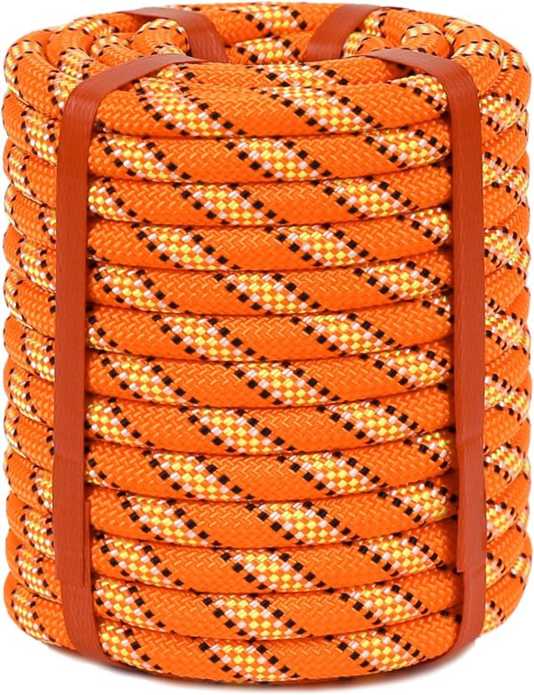 Double Braid Arborist Rope(1/2 in x 150ft) Arborist Rigging Polyester Rope - 48 Strand Rope Swing for Tree Bull Rope for Diverse Outdoor Applications Construction, Climbing, Swing, Sailing