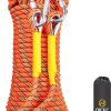 Nice C Climbing Rope, Rescue Rope, Construction Rope, Rock Climbing Rope, Static 10mm 32ft/64ft/96ft/160ft/230ft/500ft/985ft/1000ft with Carry Bag (Orange, 50M(160ft))