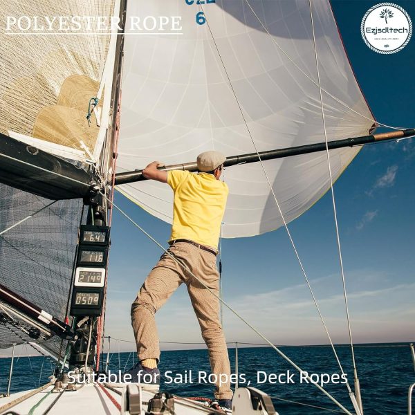 Arborist Rigging Rope Bull Rope Black (1/2 in x 150ft) Polyester Braided Arborist Rope 48 Strands for Tree Work Camping or Swinging…