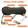 VEVOR Vertical Lifeline Assembly, 0.55'' x 100' Fall Protection Rope with 30 KN Breaking Tension, Polyester Roofing Rope with Steel Snap Hooks, Rope Grab, and Shock Absorber, ANSI Compliant