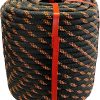 Arborist Rigging Rope Bull Rope Black (1/2 in x 150ft) Polyester Braided Arborist Rope 48 Strands for Tree Work Camping or Swinging…