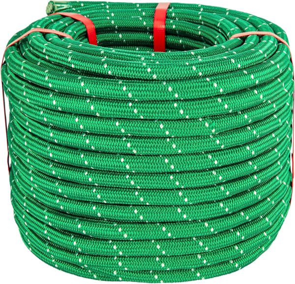 91hKNLMcpSL._AC_SL1500 Braided Polyester Rope - 1/2 in x 125 ft Strong Arborist Rigging Rope High Strength Polyester Rope No-Stretch Rope for Climbing Tree Swing Pulling Sailing 8400 Lbs Breaking Strength(Blue)