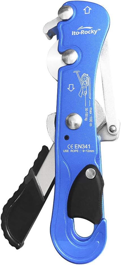 Climbing Stop Descender Rappelling Anti-Panic Belay Devices for 9-12mm Rope Rescue Equipment Hand Controls Desingned