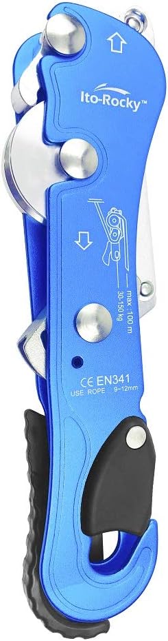 Climbing Stop Descender Rappelling Anti-Panic Belay Devices for 9-12mm Rope Rescue Equipment Hand Controls Desingned