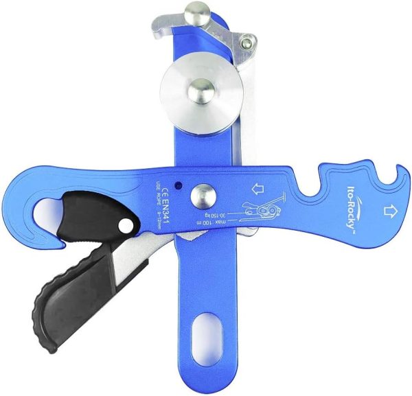 Climbing Stop Descender Rappelling Anti-Panic Belay Devices for 9-12mm Rope Rescue Equipment Hand Controls Desingned