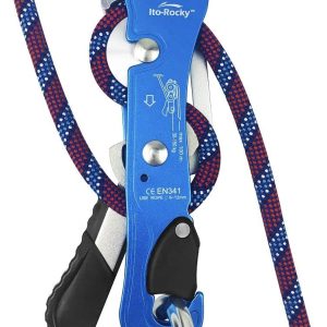 Climbing Stop Descender Rappelling Anti-Panic Belay Devices for 9-12mm Rope Rescue Equipment Hand Controls Desingned