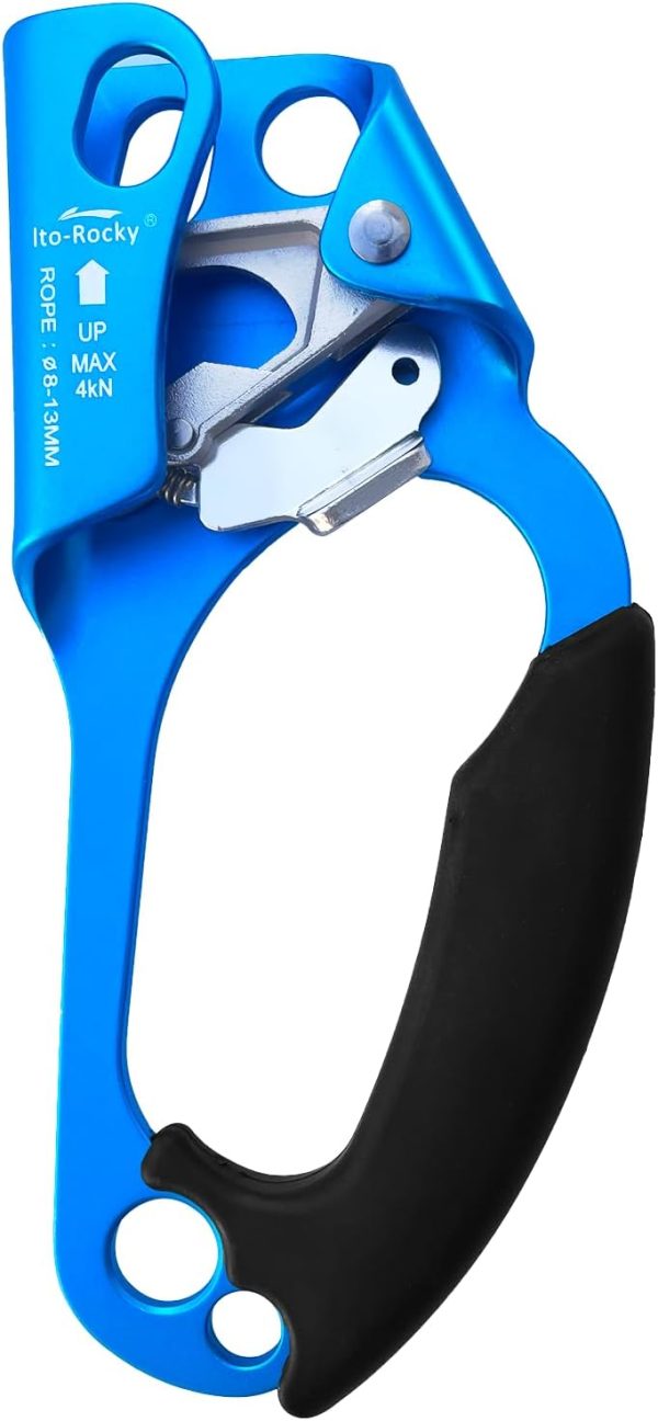 Climbing Stop Descender Rappelling Anti-Panic Belay Devices for 9-12mm Rope Rescue Equipment Hand Controls Desingned