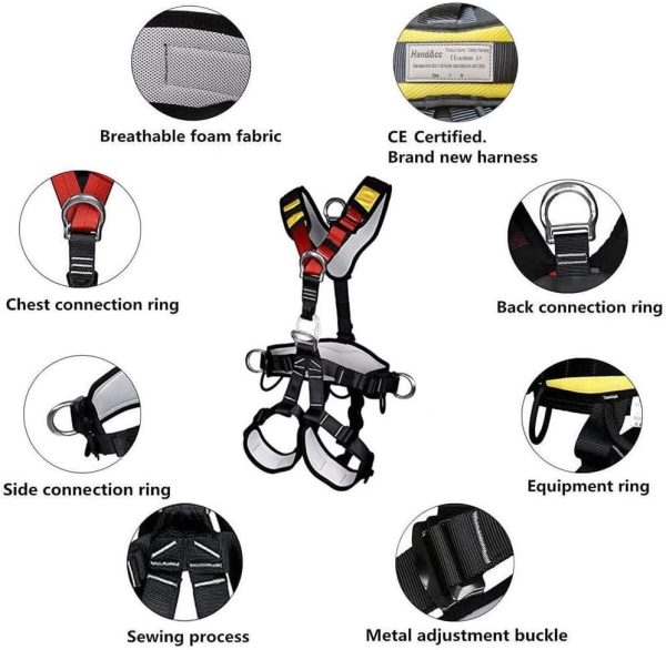 Climbing Seat Belt, Large Size Safety Belt Climbing Gear for Tree Climbing, Fire Rescue, Rappelling