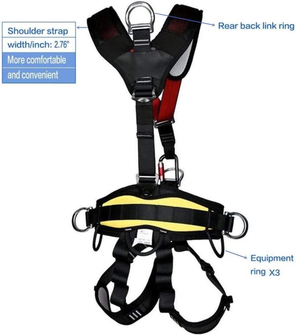 Climbing Seat Belt, Large Size Safety Belt Climbing Gear for Tree Climbing, Fire Rescue, Rappelling