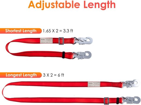 Hunting Safety Belt with Adjustable Lanyard, Tree Climbing Belt Restraint Lanyard