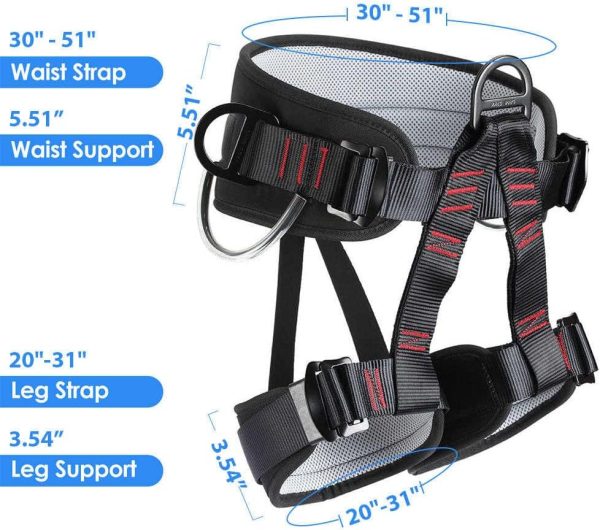 Climbing belts, Thicken Professional Safety Belt for Caving Rock Climbing Fire Rescuing Rappelling Tree and Outdoor Adventure Activities