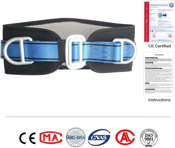 Safety Gear, Climbing Belt, with Hip Pad & 2 D Rings, Personal Protective Equipment Safety belt, Large size