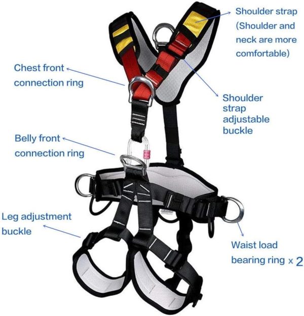 Climbing Seat Belt, Large Size Safety Belt Climbing Gear for Tree Climbing, Fire Rescue, Rappelling