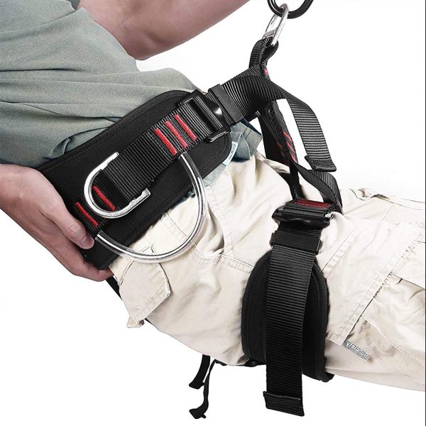 710aLZ_o-VL._AC_SL1500 Adjustable Thickness Climbing Harness Half Body Harnesses for Fire Rescuing Caving Rock Climbing Rappelling Tree Protect Waist Safety Belts