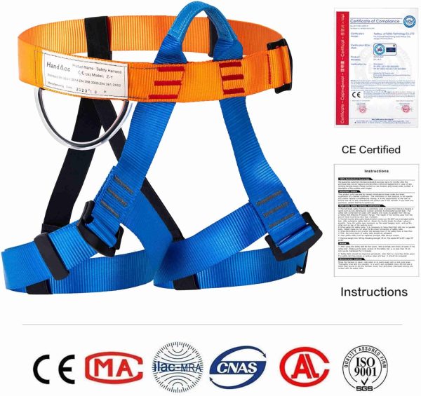Climbing belt, Safety Belt for Tree Climbing Rock Climbing, Zipline Belt Climbing Gear Rappelling Equip - Half Body Guide belt for Women Man and Novice