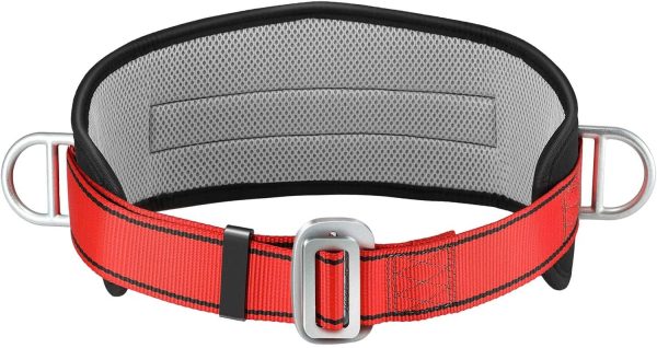 Safety Climbing Belts, Positioning Climbing Belt with Waist Pad and 2 D Rings, Safety Belt Kit Personal Portable Protective Equipment