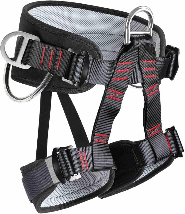 Climbing belts, Thicken Professional Safety Belt with Magnesium Alloy Connection Ring, Climbing Gear for Tree Climbing, Fire Rescue, Rappelling