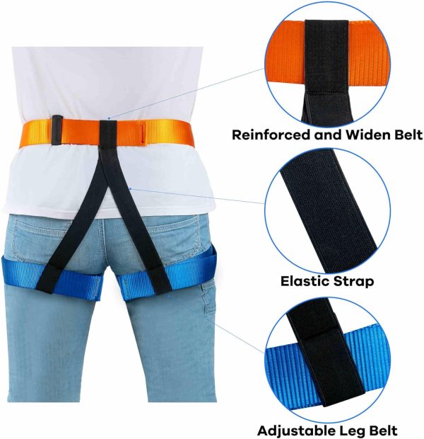 Climbing belt, Safety Belt for Tree Climbing Rock Climbing, Zipline Belt Climbing Gear Rappelling Equip - Half Body Guide belt for Women Man and Novice