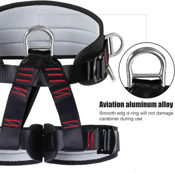 Climbing belts, Thicken Professional Safety Belt with Magnesium Alloy Connection Ring, Climbing Gear for Tree Climbing, Fire Rescue, Rappelling
