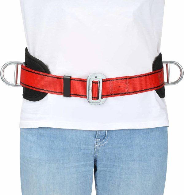 Safety Climbing Belts, Positioning Climbing Belt with Waist Pad and 2 D Rings, Safety Belt Kit Personal Portable Protective Equipment
