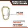 Malta Dynamics Fall Protection Carabiner Clip, High Strength Professional Grade, OSHA/ANSI Compliant