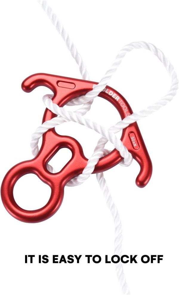 Descender Rappelling Gear - for Rescue Equipment, Rock Climbing, Ziplining, and Aerial Dance - Large Bent-Ear Belaying Device - Lightweight and Easy-to-Carry - Made with Aluminum